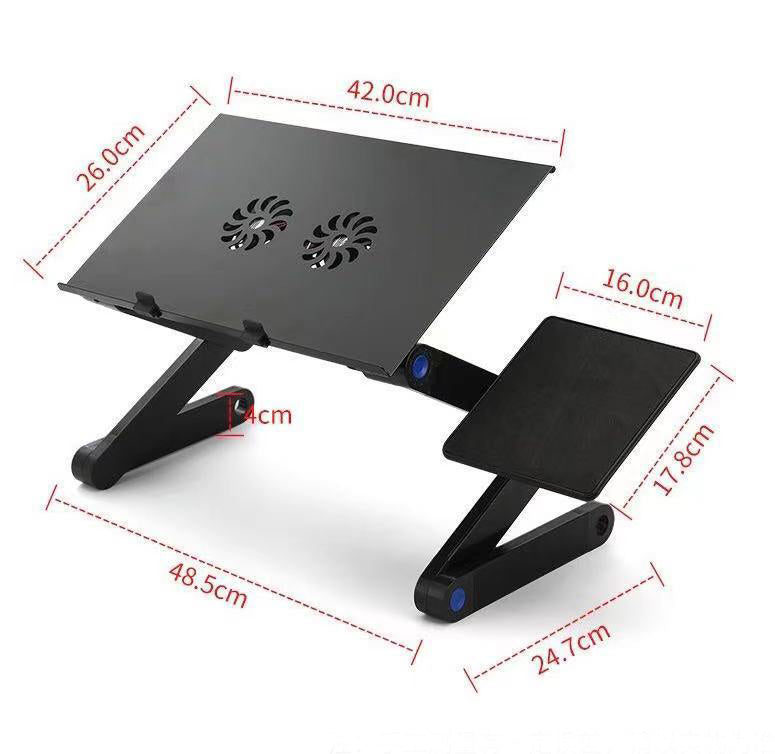 Folding Computer Desk Notebook Computer Stable With Double Fan Black