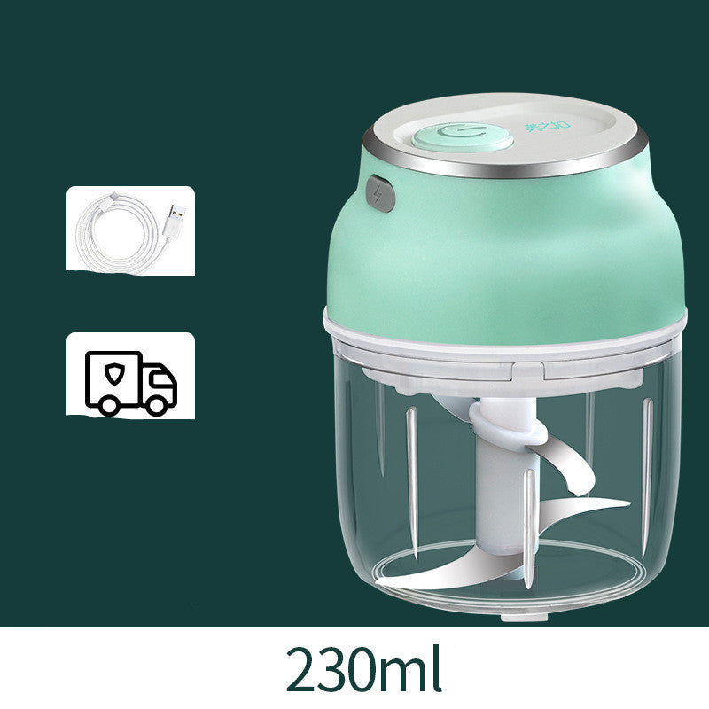 Portable Electric Mini Garlic Cutter Masher Vegetable Fruit Meat Food Chopper Grinder 230ml