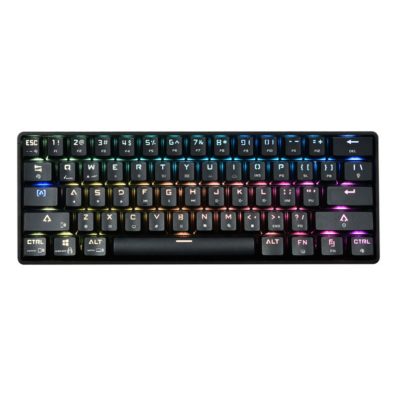Wireless Bluetooth Keyboard Colorful PBT Keycaps Mechanical Keyboard Black