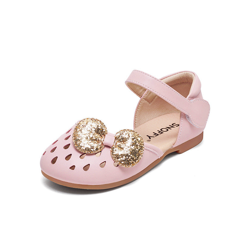 Girls Shoes Sandals New Korean Version Summer kids Princess Shoes In Baotou Soft Sole Pink
