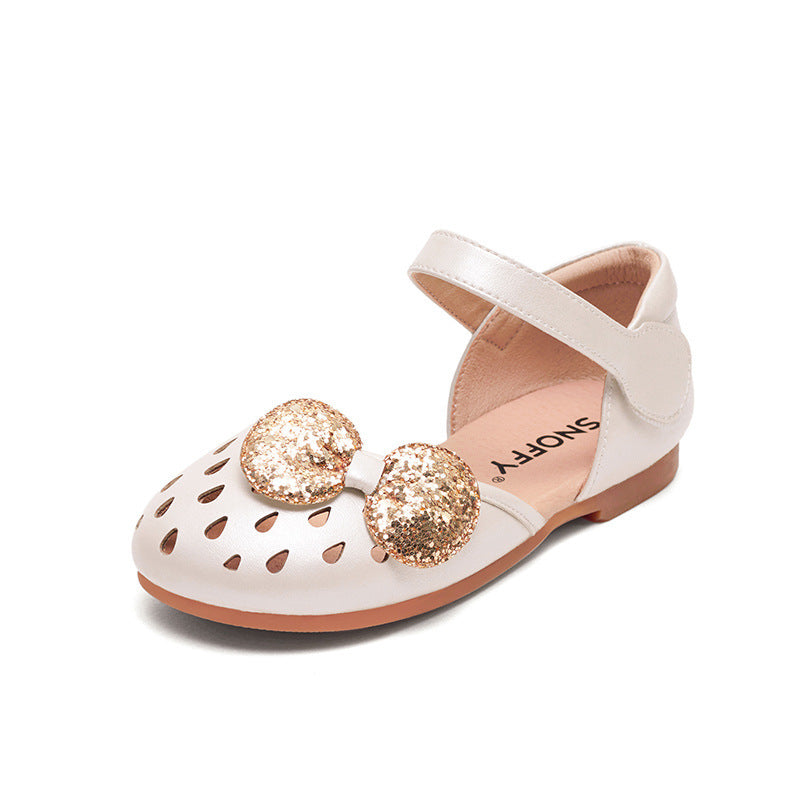 Girls Shoes Sandals New Korean Version Summer kids Princess Shoes In Baotou Soft Sole Beige