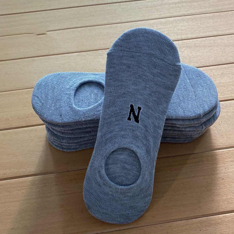 Socks Men And Women Solid Color Boat Socks Spring Invisible Socks Socks Socks Net Red Men'S Socks Dark gray 1PCS