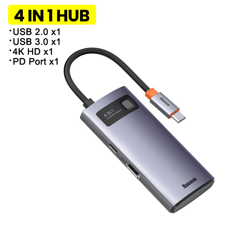 Metal Shimmer Typec Hub Multi-function Docking Station 4K HD USB Notebook 6-in-1 Four in one