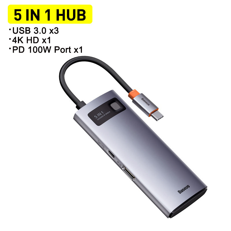 Metal Shimmer Typec Hub Multi-function Docking Station 4K HD USB Notebook 6-in-1 Five in one