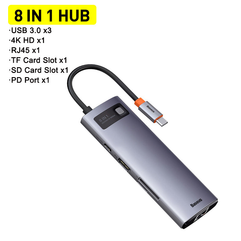 Metal Shimmer Typec Hub Multi-function Docking Station 4K HD USB Notebook 6-in-1 Eight in one