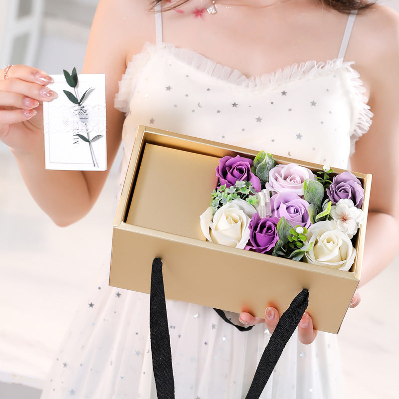 Soap Flower Rose Gift Box Mother's Day Gift Ideas Valentine's Day 520 Gift Purple