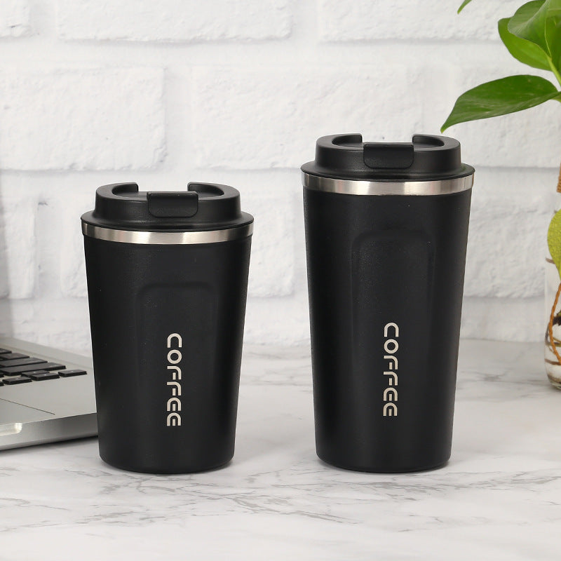 Stainless Steel Coffee Cup Double Vacuum Cup Outdoor Leisure Mug Black