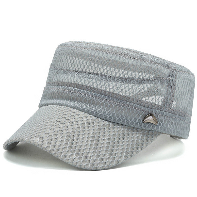 Middle-aged and elderly peaked caps sun hats Light Grey adjustable