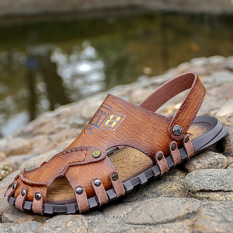 Baotou Sandals Men Casual Leather Sandals Men