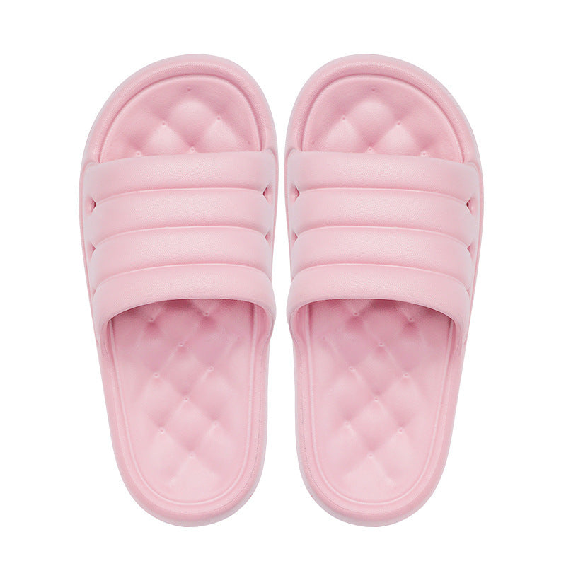 Solid Color Thick-Soled Non-Slip Sandals And Slippers For Men And Women Pink