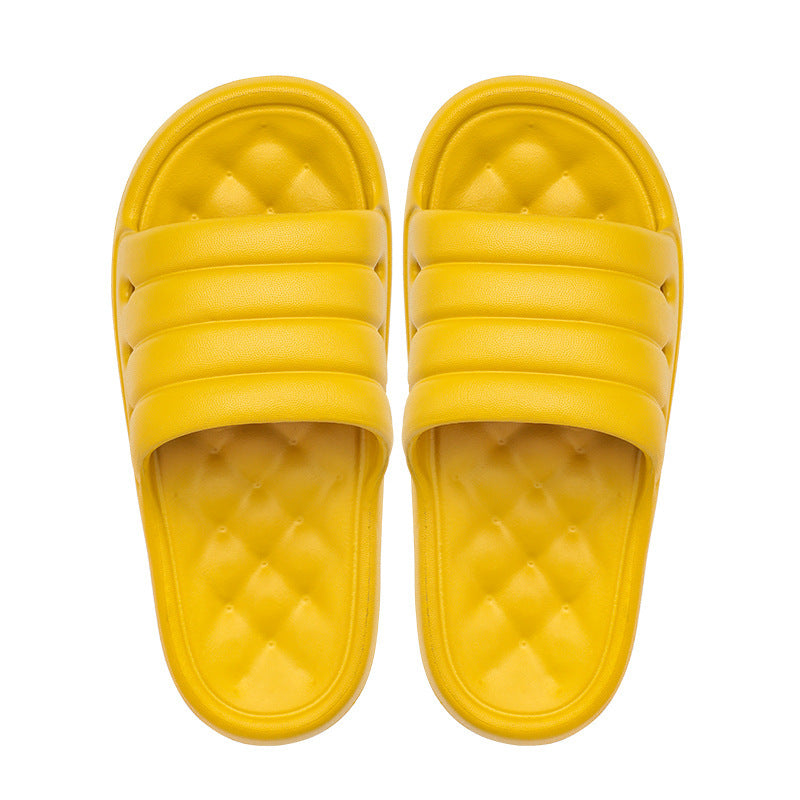 Solid Color Thick-Soled Non-Slip Sandals And Slippers For Men And Women Yellow