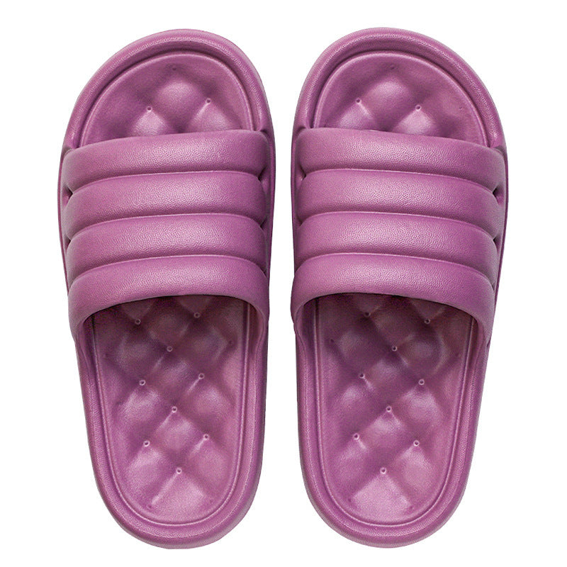 Solid Color Thick-Soled Non-Slip Sandals And Slippers For Men And Women Purple
