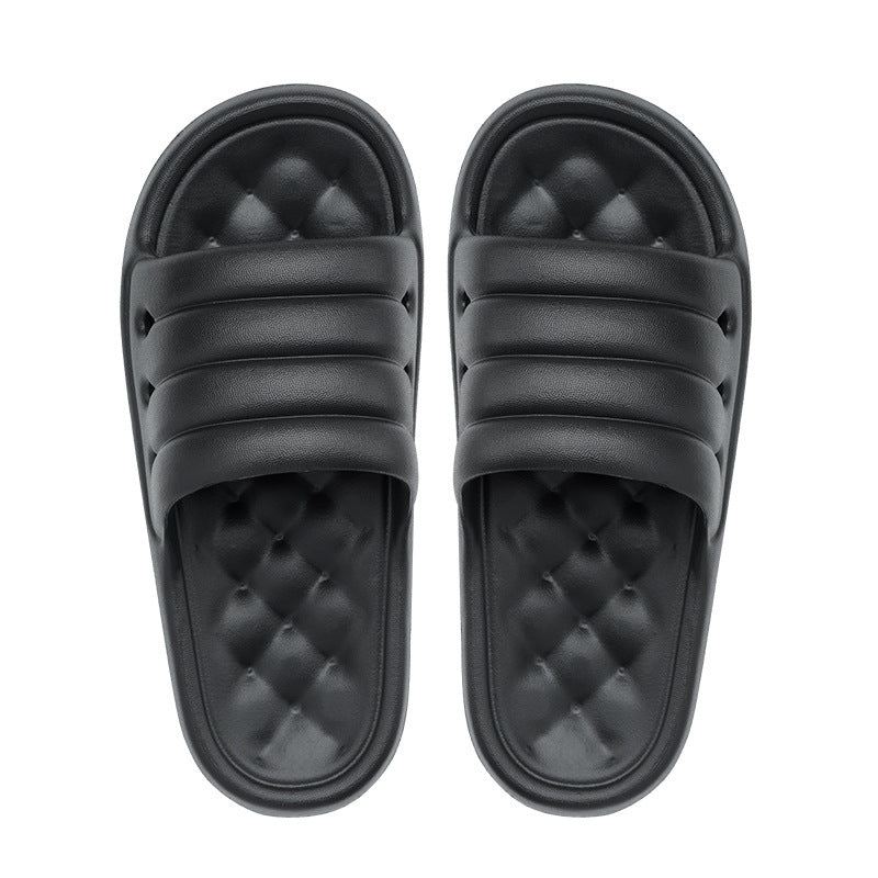 Solid Color Thick-Soled Non-Slip Sandals And Slippers For Men And Women Silver