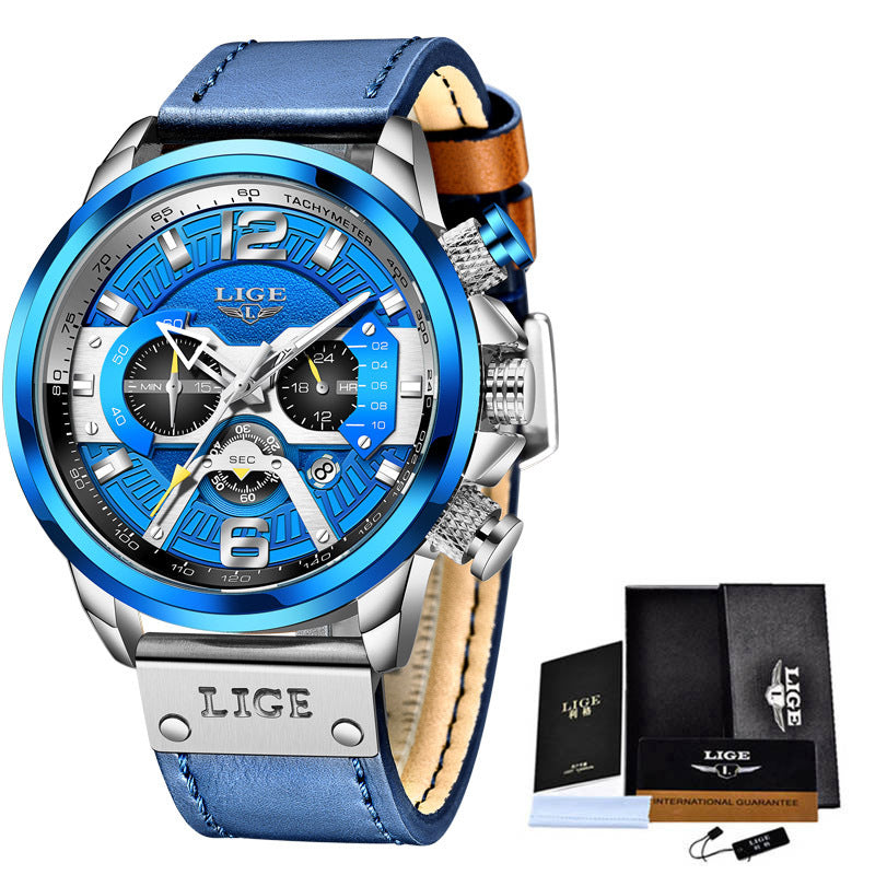 Men's Quartz Watch Multifunction Sports Watch Waterproof Watch C