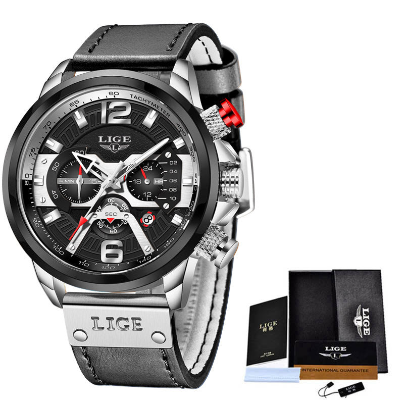 Men's Quartz Watch Multifunction Sports Watch Waterproof Watch D