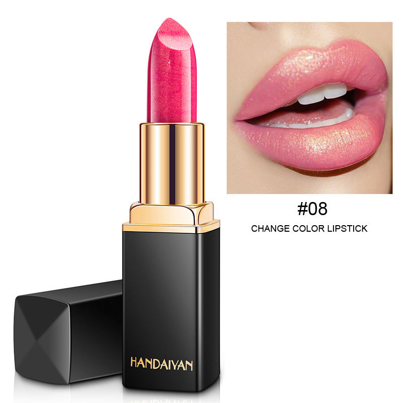 Shiny Metallic Lipstick Pearlescent Color Temperature Change Lipstick Gilt Lipstick 8 style