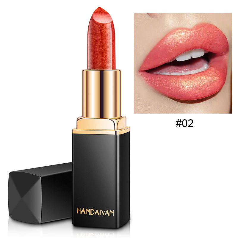 Shiny Metallic Lipstick Pearlescent Color Temperature Change Lipstick Gilt Lipstick 2 style