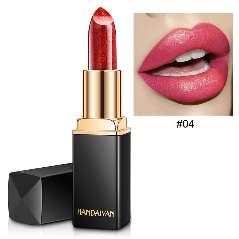 Shiny Metallic Lipstick Pearlescent Color Temperature Change Lipstick Gilt Lipstick 4 style