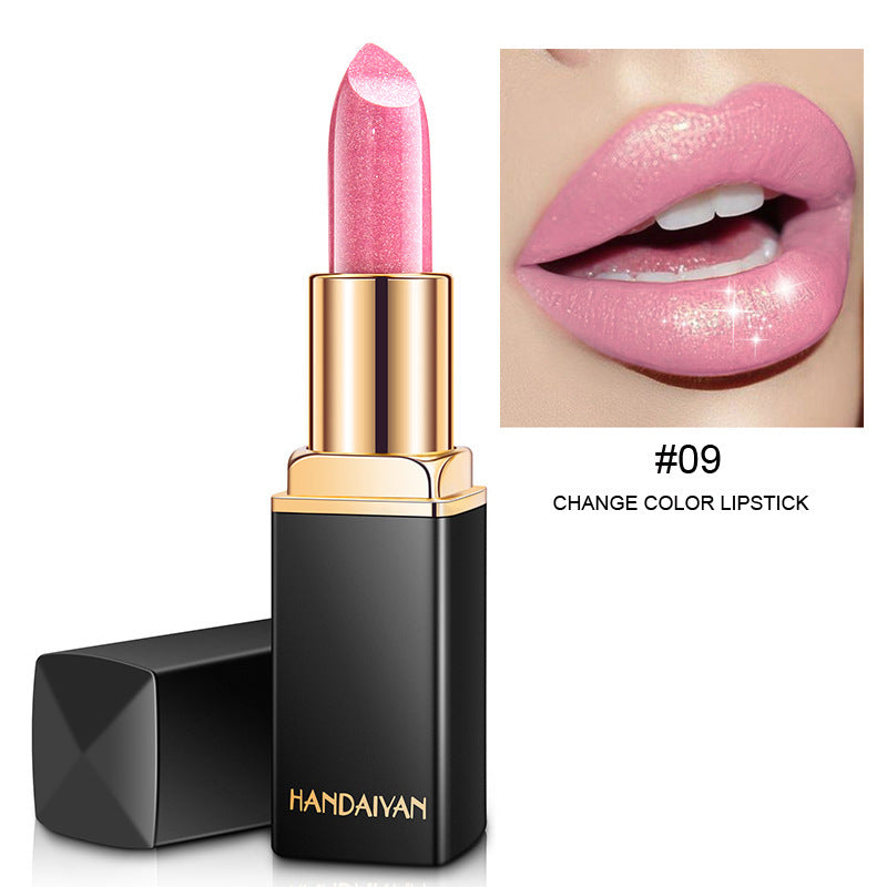 Shiny Metallic Lipstick Pearlescent Color Temperature Change Lipstick Gilt Lipstick 9 style