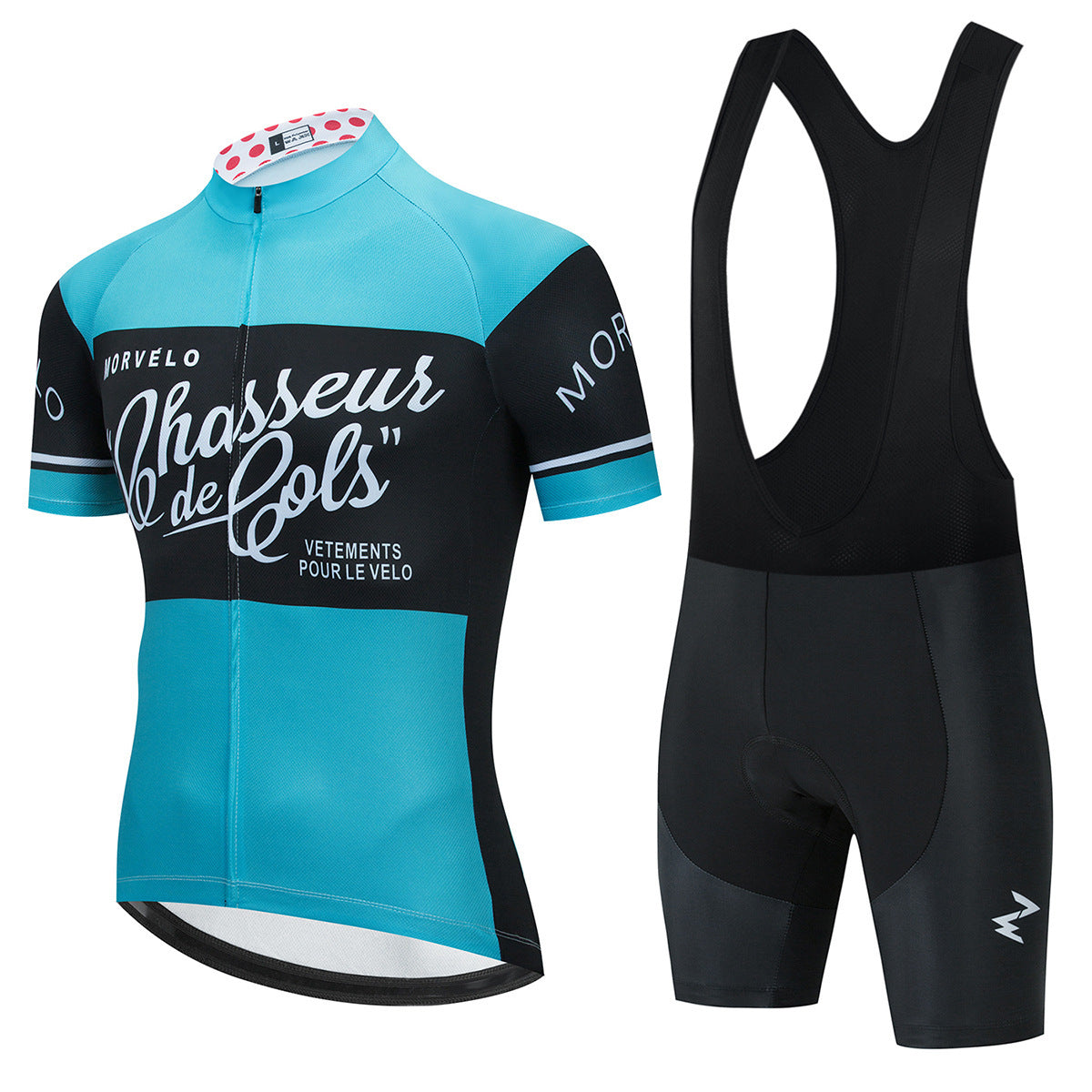 New Summer Short-Sleeved Cycling Jersey Suit Breathable Bicycle Sportswear Uniform Custom Cycling Jersey Light Blue