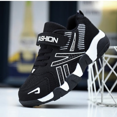 Sport Kids Sneakers Boys Casual Shoes For Children Sneakers Girls Shoes Leather Anti-Slippery Fashion Tenis Infantil Menino Mesh Black mesh