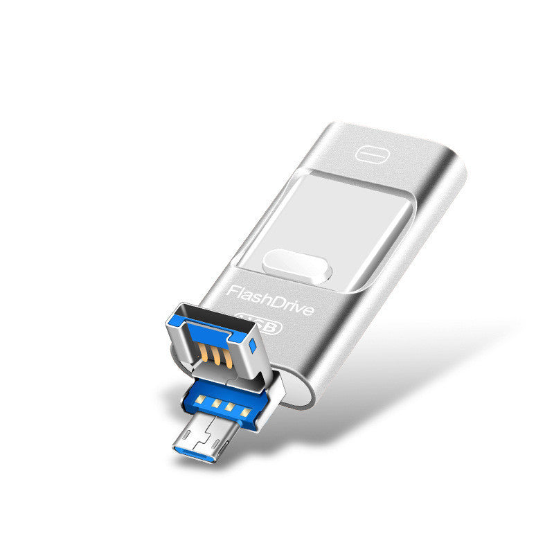 Android Mobile Phone U Disk Three-Purpose U Disk Otg Applicable To 64G Enterprise Oem Customized Logo High speed silver 8GB