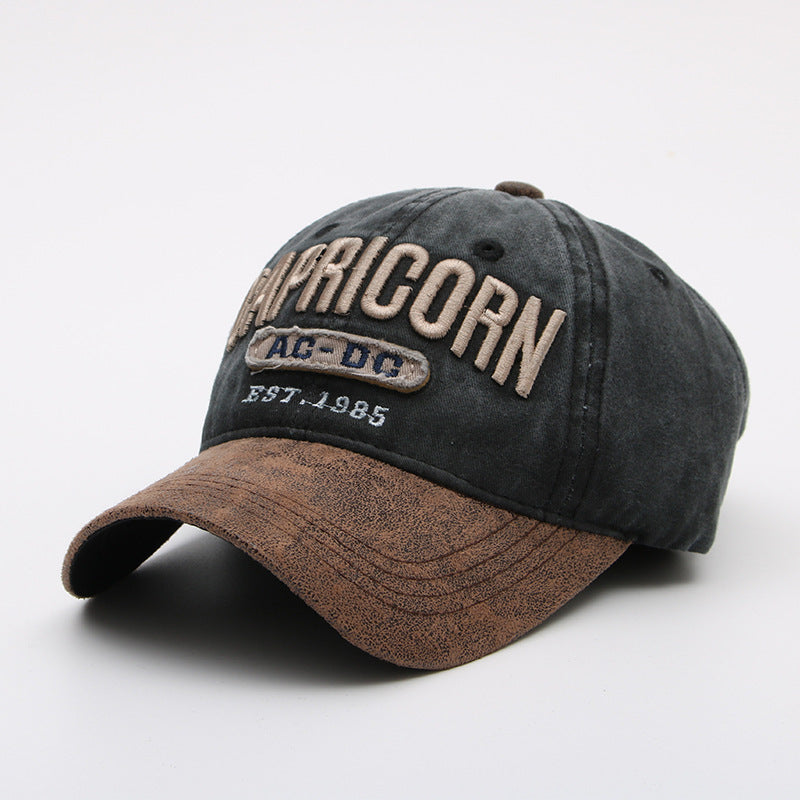 All-Match Caps Washed Retro Fashion Old Sun Hats Black