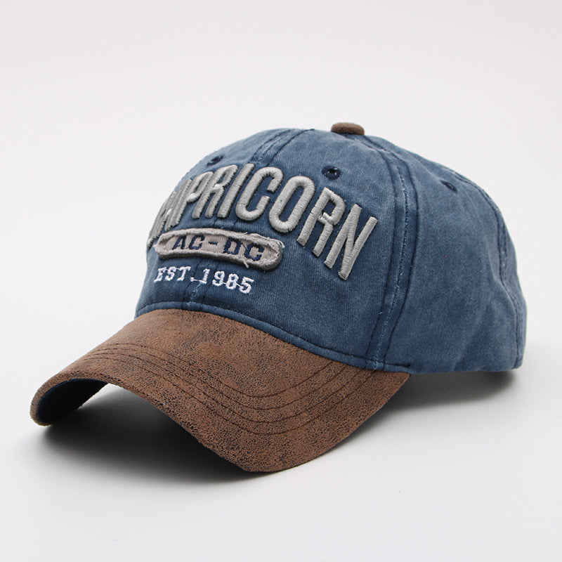 All-Match Caps Washed Retro Fashion Old Sun Hats Blue