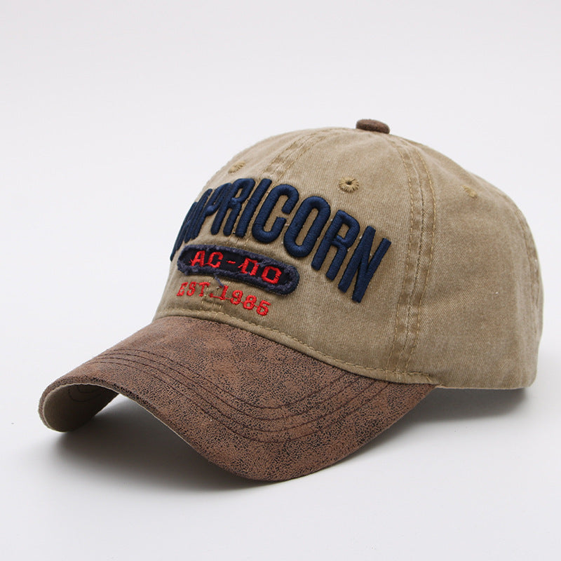 All-Match Caps Washed Retro Fashion Old Sun Hats Khaki