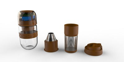 Freshly Ground Coffee Machine Automatic Home Drip Coffee Machine Office Travel Portable Coffee Cup 330ML Leak-proof Brown USB