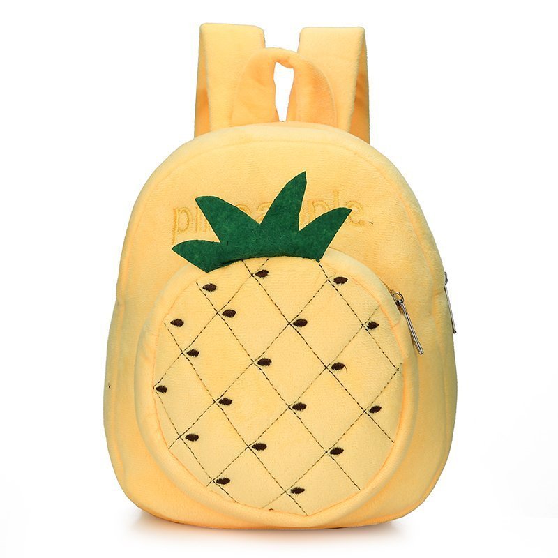 Plush Leisure Double Shoulder Kindergarten School Bag Pineapple