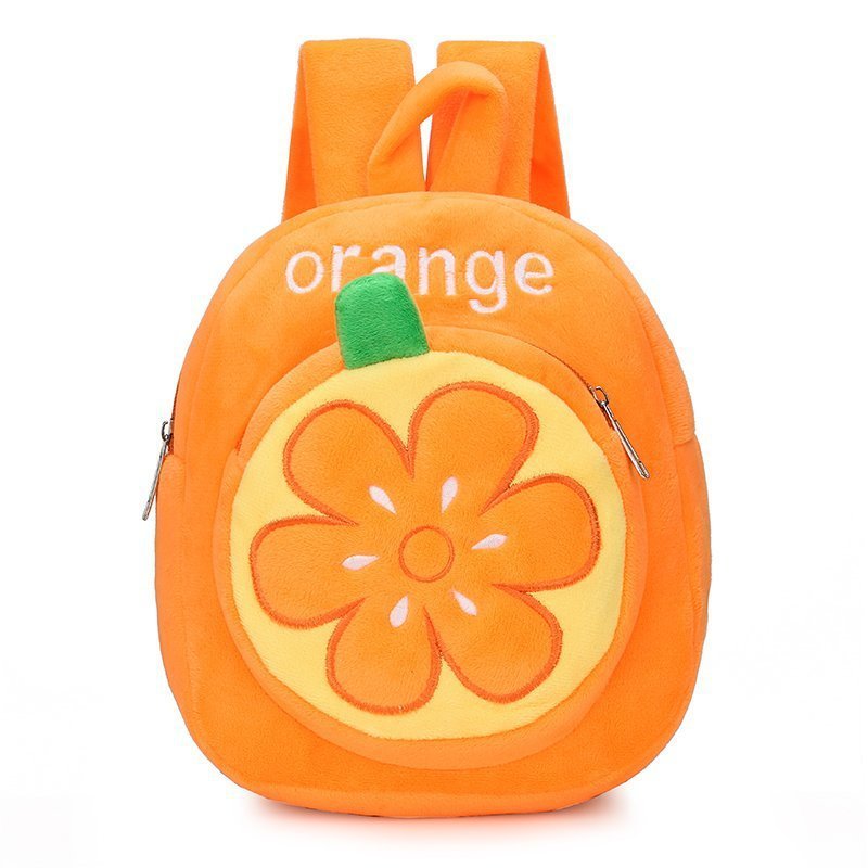 Plush Leisure Double Shoulder Kindergarten School Bag Orange