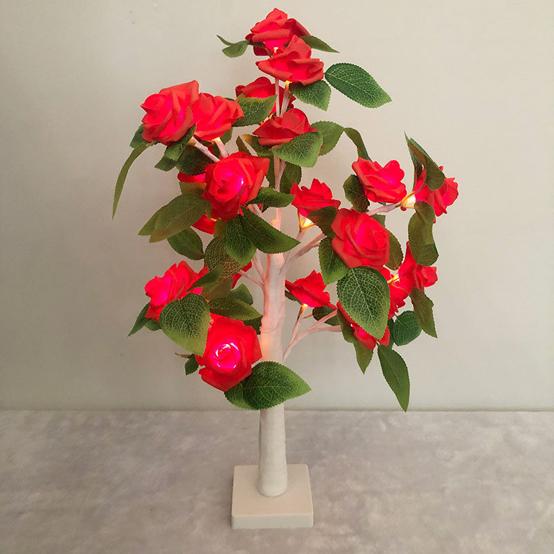 Rose Led Flower Tree Lamp Red