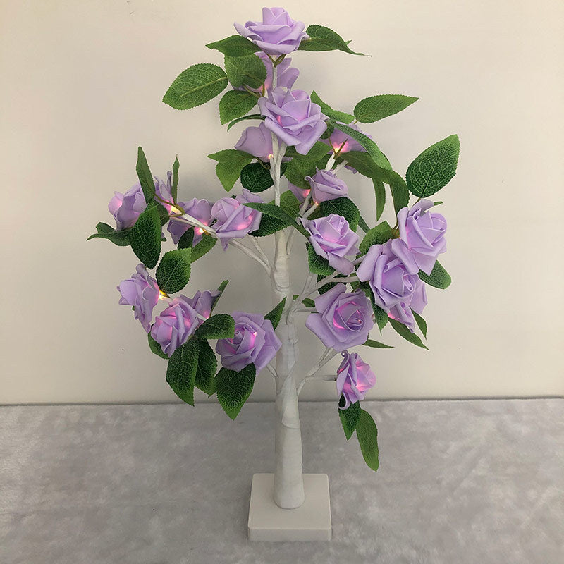 Rose Led Flower Tree Lamp Purple