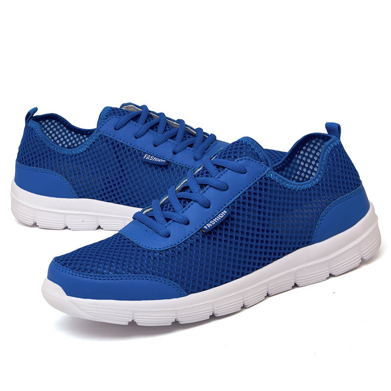 Cross-Border Large Size Fly Woven Sneakers Men'S Shoes Blue