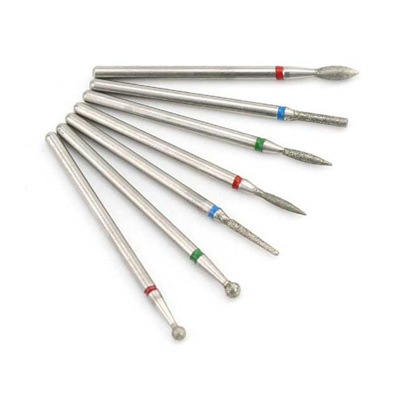 Nail Art Silver Grinding Head Tungsten Steel 7 Sets Diamond Grinding Head Nail Carving Polishing Head Nail Tools C Silver nail polisher
