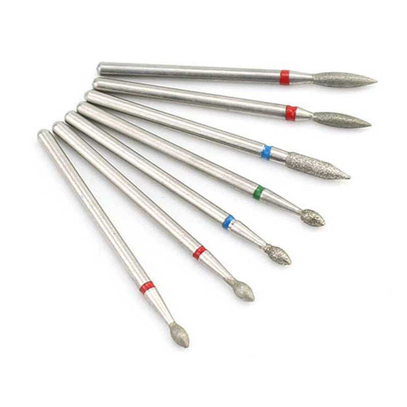 Nail Art Silver Grinding Head Tungsten Steel 7 Sets Diamond Grinding Head Nail Carving Polishing Head Nail Tools E Silver nail polisher