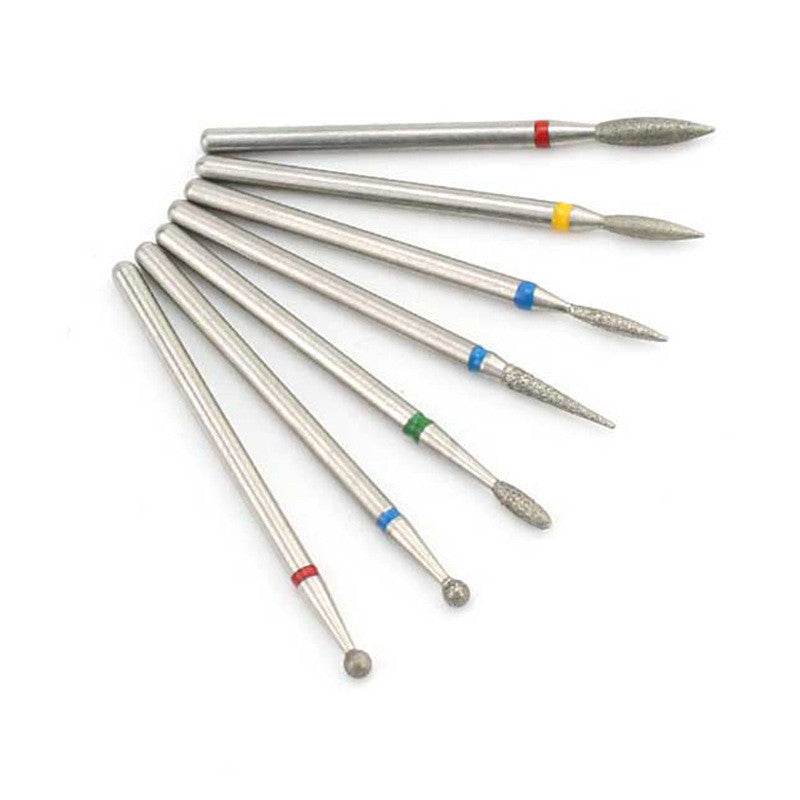 Nail Art Silver Grinding Head Tungsten Steel 7 Sets Diamond Grinding Head Nail Carving Polishing Head Nail Tools F Silver nail polisher