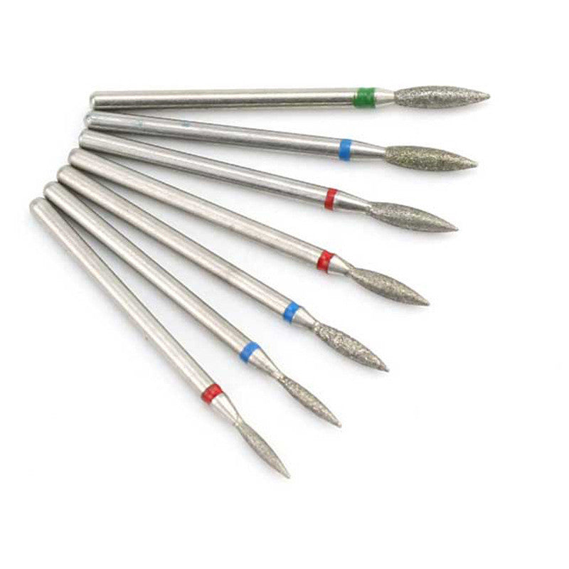 Nail Art Silver Grinding Head Tungsten Steel 7 Sets Diamond Grinding Head Nail Carving Polishing Head Nail Tools J Silver nail polisher
