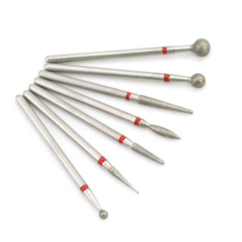 Nail Art Silver Grinding Head Tungsten Steel 7 Sets Diamond Grinding Head Nail Carving Polishing Head Nail Tools K Silver nail polisher