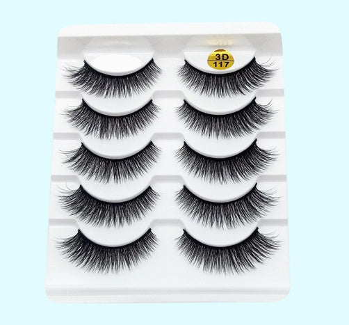 Mink False Eyelashes 3D False Eyelashes Five Pairs Of Soft Cotton Stalk Eyelashes 3D117