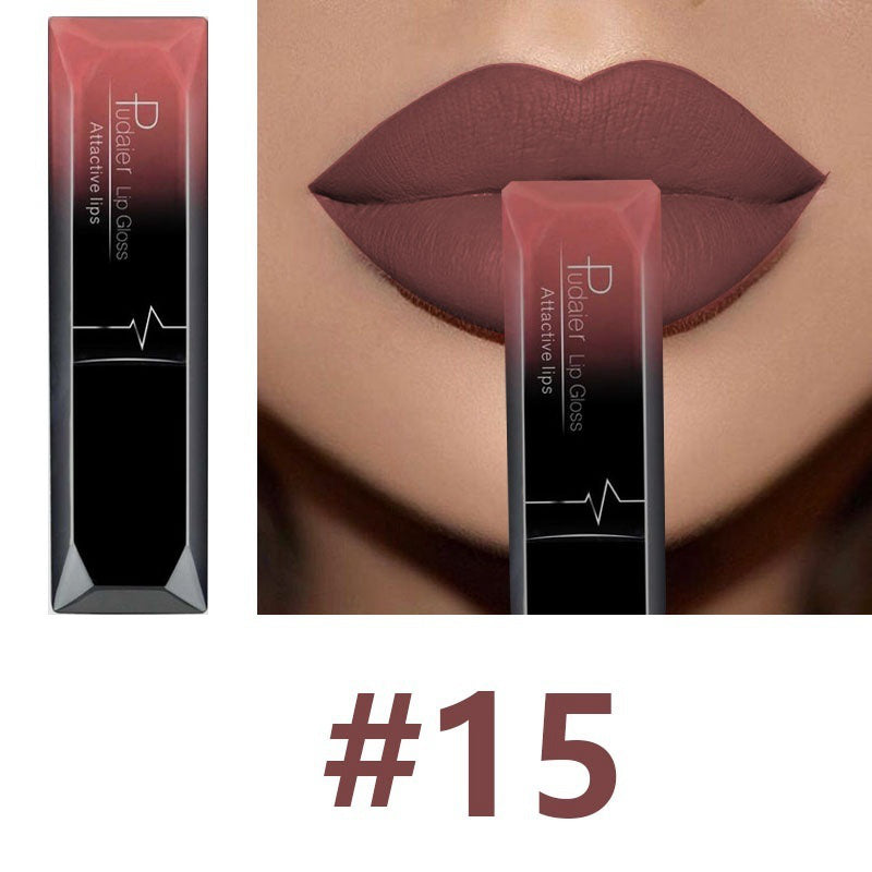 Makeup matte matte lip gloss lipstick 15color
