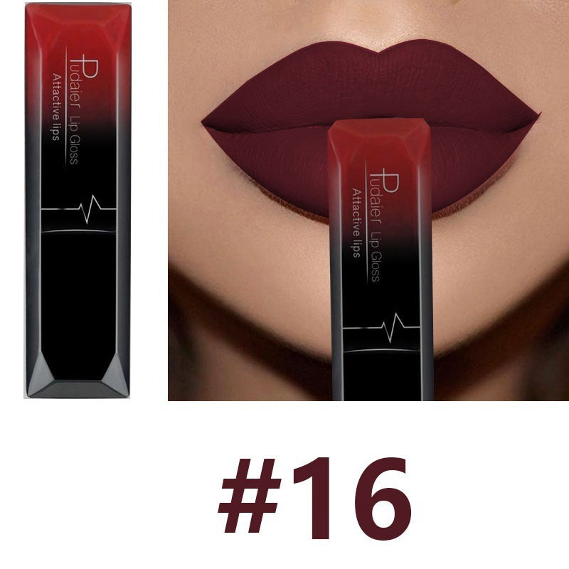 Makeup matte matte lip gloss lipstick 16color