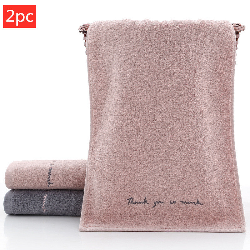 Absorbent Couple Towel Cotton Adult Face Wash Towel Romantic pink 74x34CM 2pcs