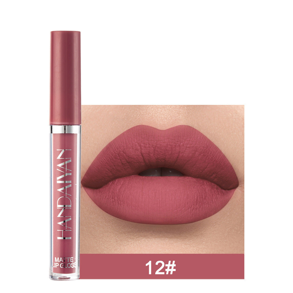 Matte Non-stick Cup Lip Gloss, Non-fading Matte Liquid Lipstick 12Style 2.5ML