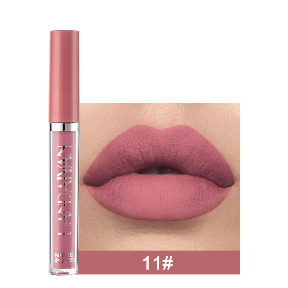 Matte Non-stick Cup Lip Gloss, Non-fading Matte Liquid Lipstick 11Style 2.5ML