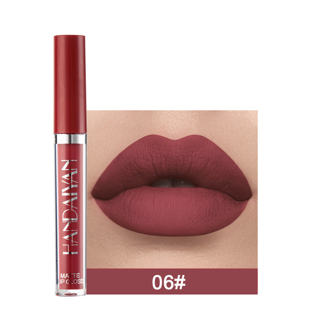 Matte Non-stick Cup Lip Gloss, Non-fading Matte Liquid Lipstick 6style 2.5ML