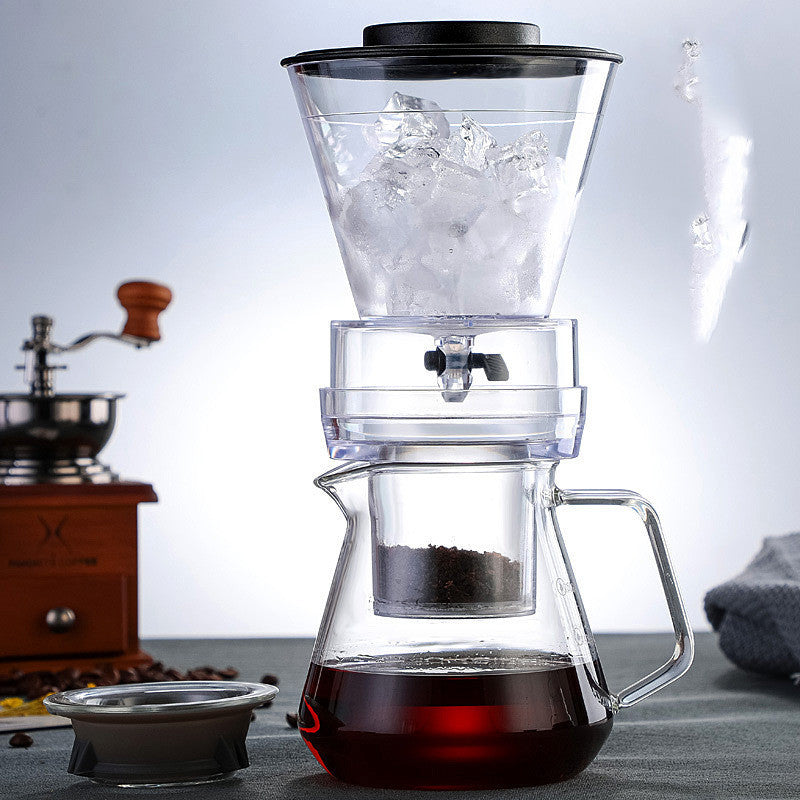 Ice Drip Coffee Pot, Glass Coffee Pot, Cold Brew Pot, Coffee Sharing Pot, Drip Type Ice Brew Coffee Machine A