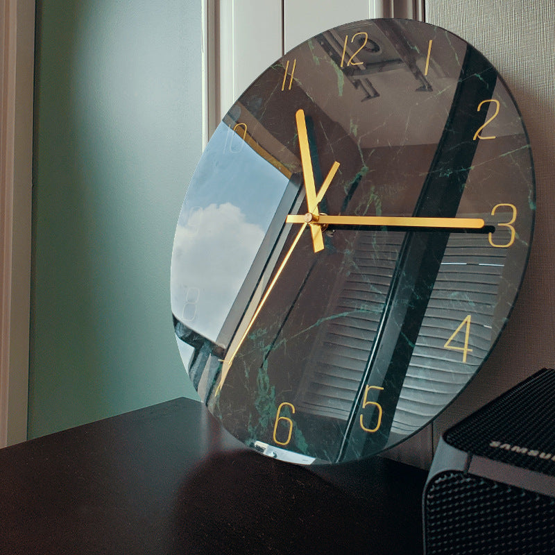 Luxury Silent Wall Clock Living Room Glass Clocks Wall 6style