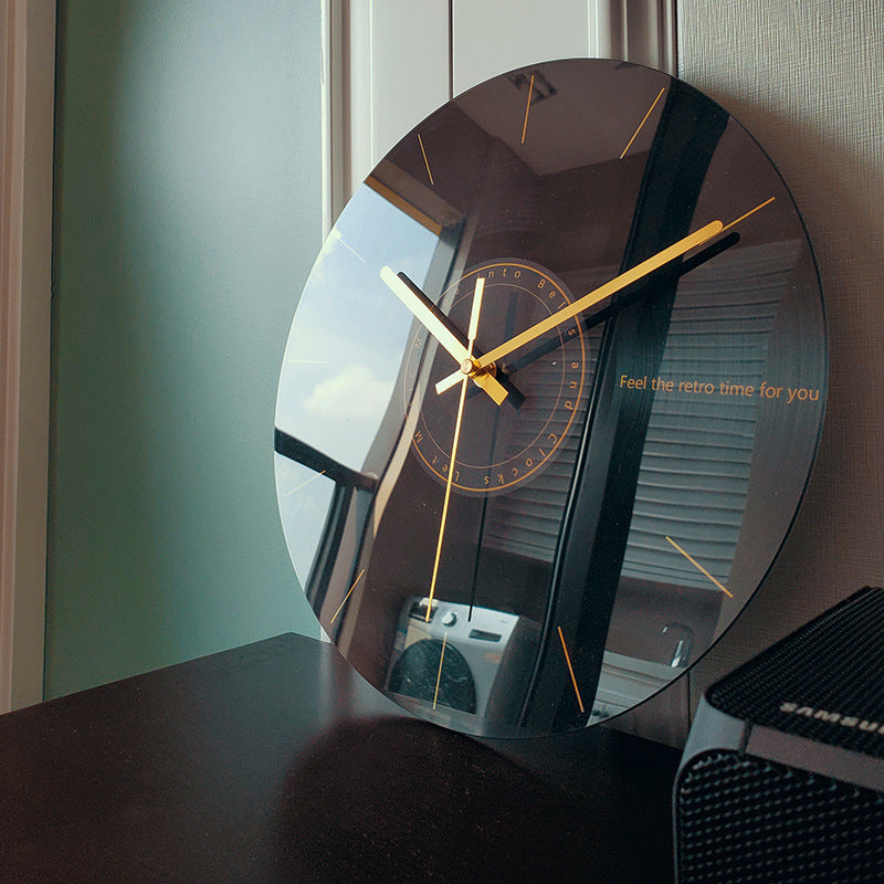Luxury Silent Wall Clock Living Room Glass Clocks Wall 7style